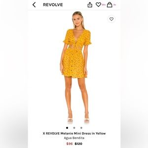 X Revolve Melanie Mini Dress in Yellow by Agua Bendita